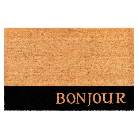 Configuracion 30 x 48 in. Bonjour Black Stripe Rectangular Doormat Natural CO3357268